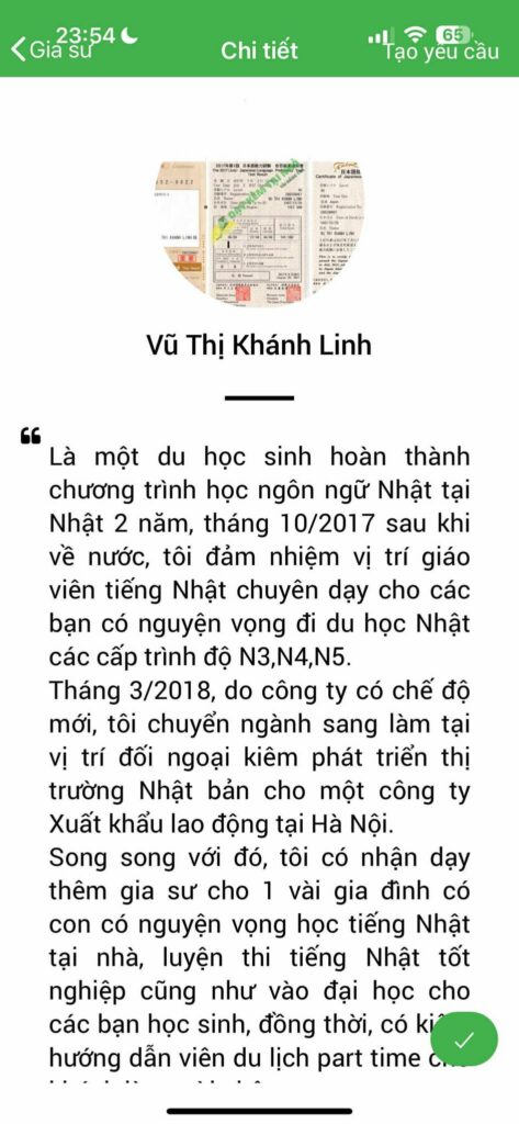 Gia sư tiếng Nhật 65